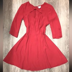 Urban Outfitters Cooperative Sexy Red 3/4 Sleeve Open Cut Out Front Dress Size 0